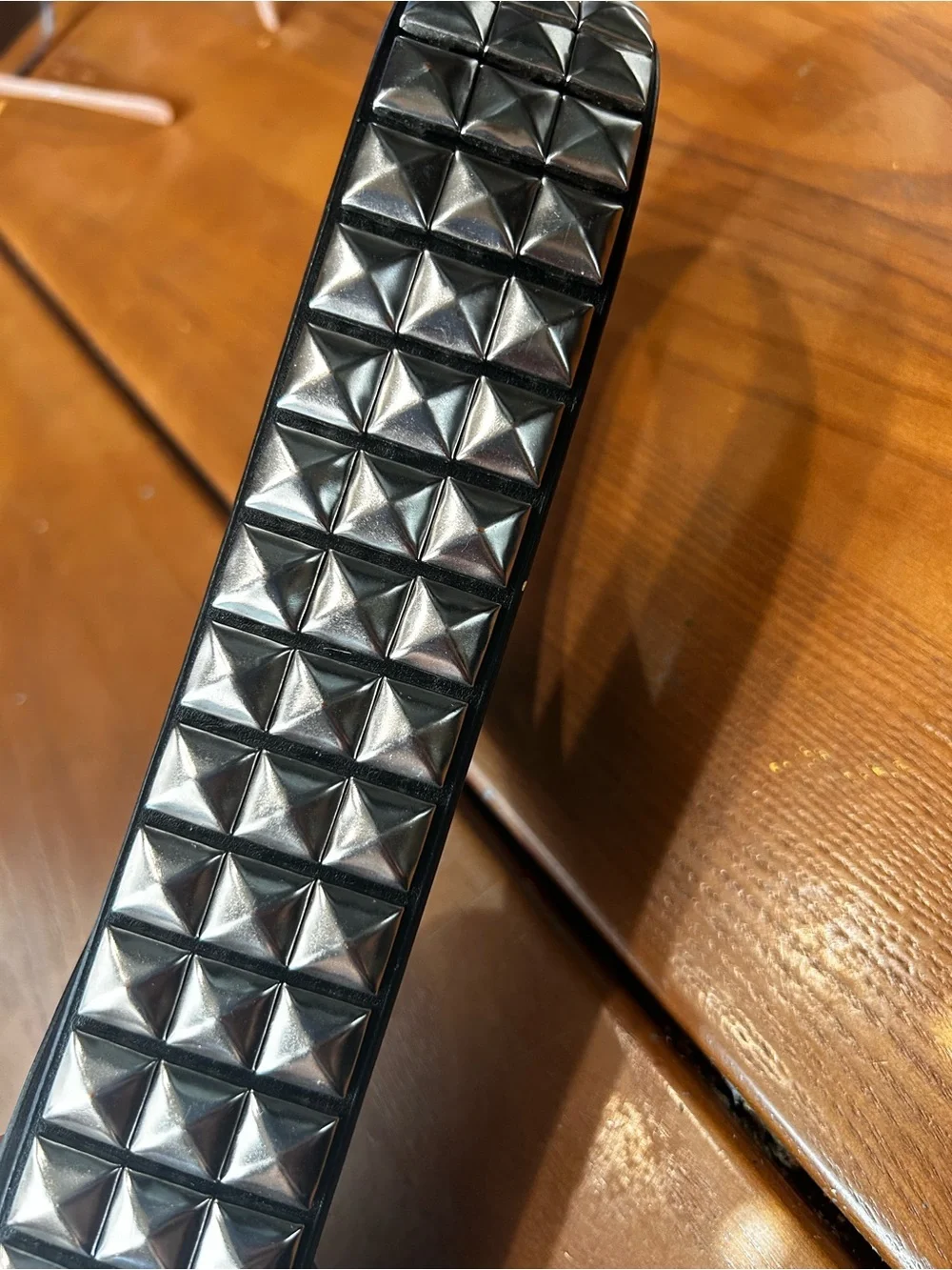 ⁠Vans Off The Wall Studded Leather Belt Metal Pyramid Studs Black Gothic⁠ L